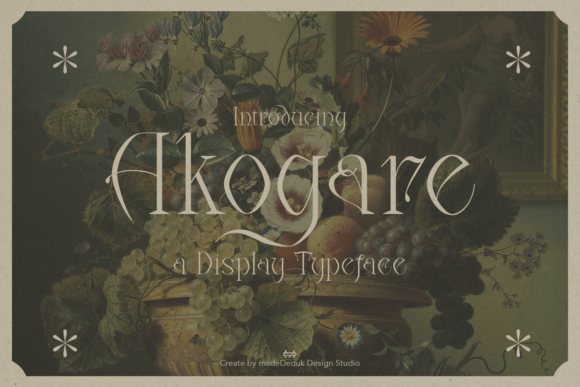 Akogare Display Font for Handmade Products and Packaging