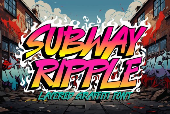 Subawy Ripple: A Layered Graffiti Font for Urban Branding